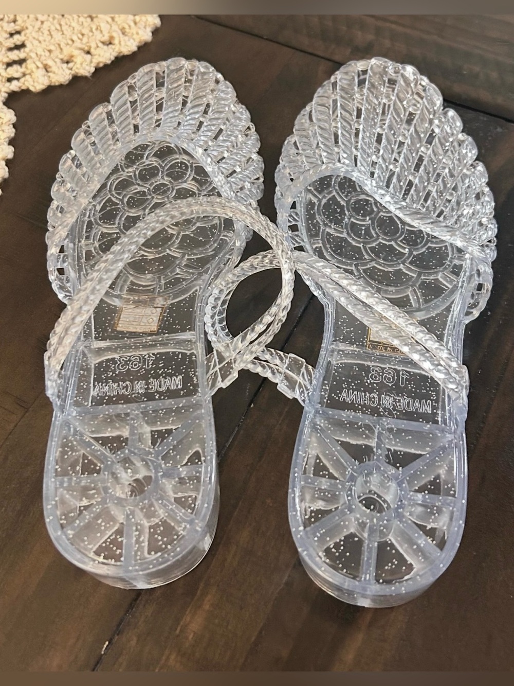 Clear Jelly Slide Sandals - Transparent